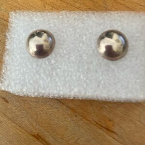 Sterling Silver Button Earrings